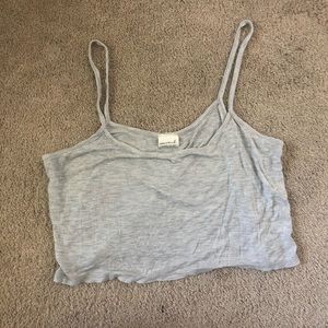 Gray cropped tank top